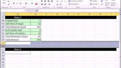 Excel 2010 Business Math 15: Word / Application Math Problems In Excel -- 3 Step Method