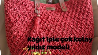 Kağit İpten Çanta Yapimi Yıldız Modeli