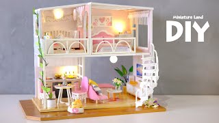 [4K] Two Story Apartment || DIY Miniature Dollhouse Kit - Relaxing Satisfying Video