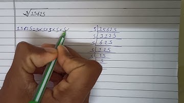 Find  cube root of 15625 by prime factorisation method in hindi