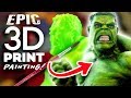 PAINTING MY 3D PRINTED HULK! - 3D Printed Miniatures Painting!