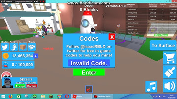 Roblox||Mining Simulator||All NEW 13 CODES  "i got 100K from a code"