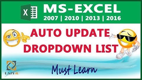 Auto Update Drop Down List in Excel in HINDI - Lesson 74