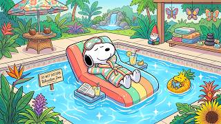 A Lazy Pool Day with Snoopy ☀️💦 | Soft Jazz for Stress Relief, Relaxation & Gentle Rest screenshot 4