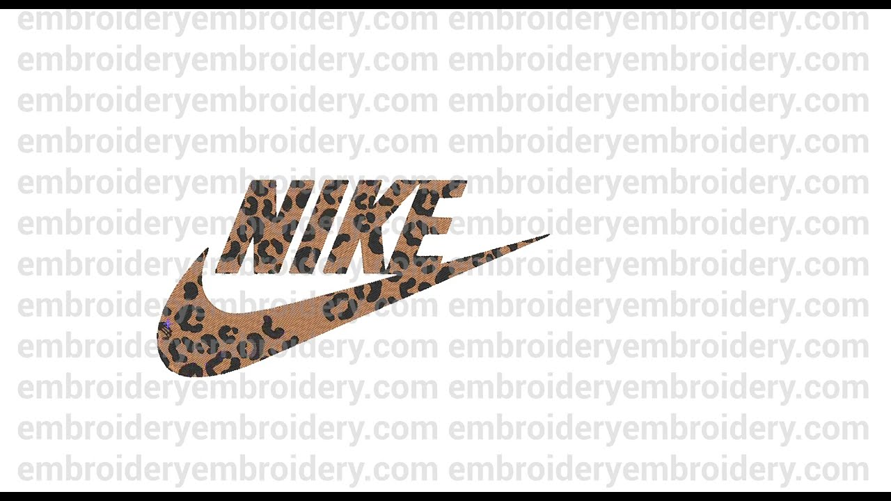 Nike cheetah pattern logo machine embroidery designs instant downloads