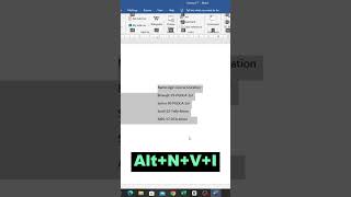 How to Create Data to Table  using shortcuts key in MS Word | MS Word shortcuts Key | #trending