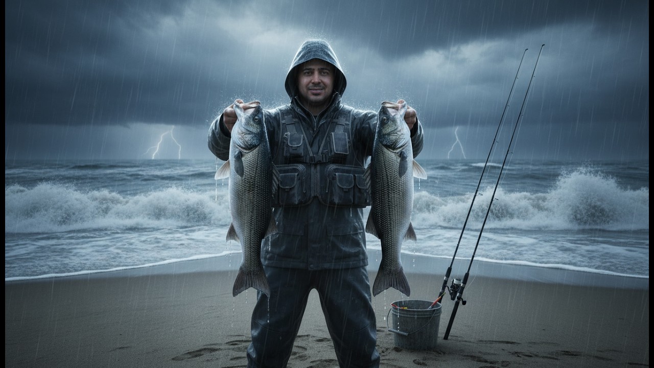 صيد سمك الدرعي بتقنية بارشينو في العاصفة 🌧️ 3 أيام من المغامرة والصيد 🌊