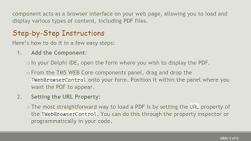 How to Display a PDF Document in Delphi Using TMS WEB Core