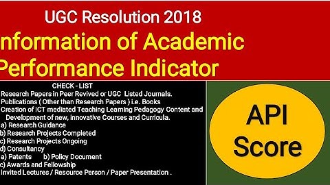 Information about Academic Performance Indicator ( API ) Description in English.