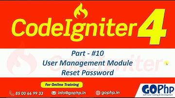 #44 Reset Password | User Management Module | CodeIgniter 4 Tutorials