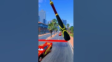 Red Cars vs Bat Hammer ❤️🔨 BeamNG.drive | Extreme Crash Test #gaming #ytshorts #beamngdrive