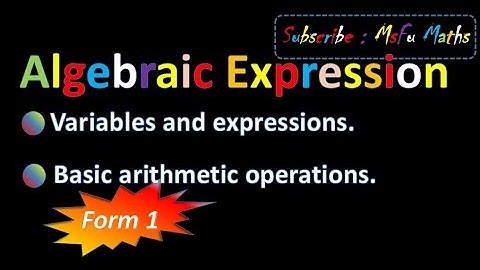 Algebraic Expressions (Form 1)
