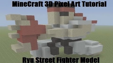 MineCraft 3D Pixel Art Tutorial - Ryu Street Fighter Model