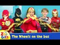 The Zoogies - Wheels on the Bus | Superhero Version | Flash, Venom, Wonder Woman