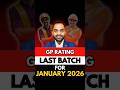 GP Rating Last Batch for January 2026
