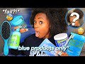Styling My NATURAL Hair ONLY Using BLUE Products