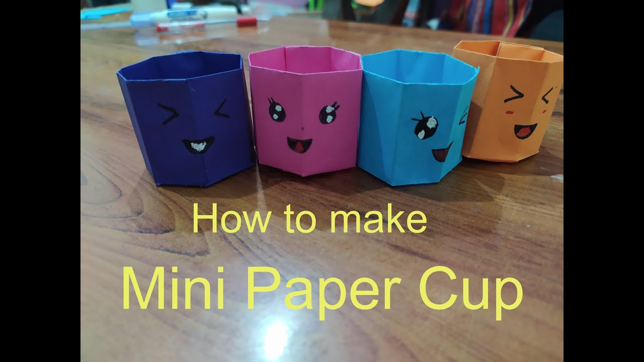 DIY MINI PAPER CUP / Paper Crafts For School / Paper Craft / Easy kids ...