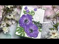 Easy Ink Blended Die Cut Anemones | AmyR Christmas 2021 Series #1