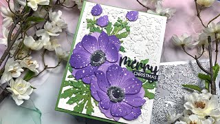 Easy Ink Blended Die Cut Anemones | AmyR Christmas 2021 Series #1