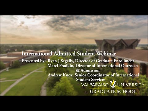 Valparaiso University - International Admitted Student Webinar Fall 2020