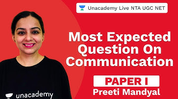 Most Expected Question On Communication | Unacademy Live NTA UGC NET | Preeti Mandyal