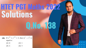 HTET PGT L3 MATHS Exam 2022 Solutions #htet #htet2022 #soc