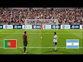 Argentina vs Portugal  Penalty Shootout | FIFA World Cup | Messi vs Ronaldo | eFootball PES Gameplay