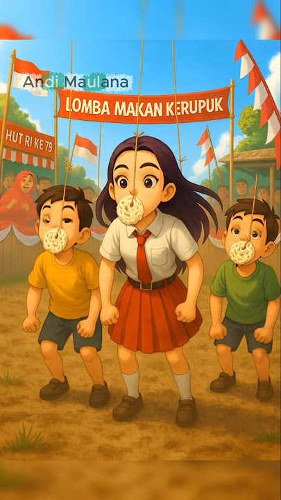 Download lagu Lomba Makan Kerupuk Lomba Tarik Tambang Lomba agustusan #kartun #animasi #shorts