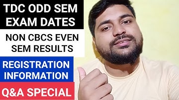 TDC odd sem dates | Non Even sem result | Registration apply update | PG update | Q&A | Pranoy Roy