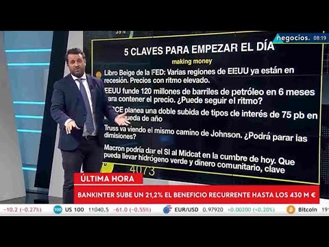 &Uacute;LTIMA HORA: Bankinter supera expectativas. Las subidas de tipos no han calado a&uacute;n en los resultados