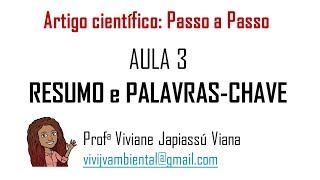 Artigo Científico - AULA 3: Resumo e Palavras chave