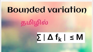 Bounded variation | Real analysis | Tamil explanation