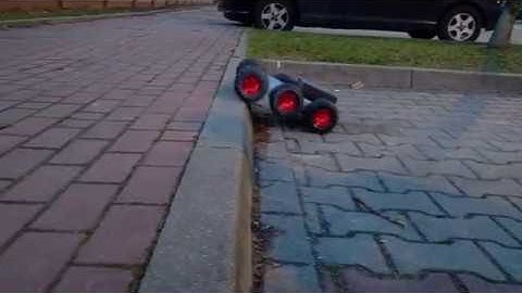 6WD all terrain robot - crossing the curb