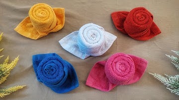 How to make rose using towel | towel folding | towel art