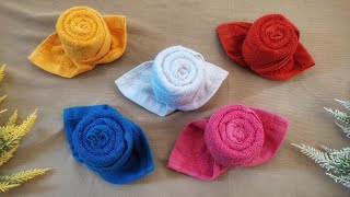 How to make rose using towel | towel folding | towel art screenshot 2