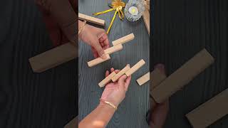 Jenga blocks DIY tabletop Christmas tree #jenga #blocks #christmas #tree #wood #diy #tabletop #decor