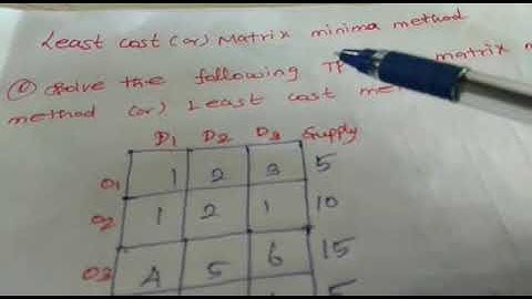 Least cost method |Matrix minima method|Transportation pblm |Operation Research in tamil