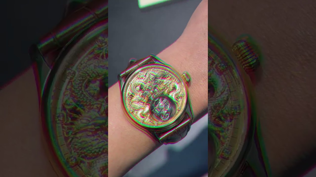 AESOP Gold Zodiac Dragon Tourbillon Watch 7080