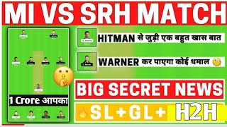 MI vs SRH Dream11 Team | MI vs SRH Dream11 Grand League Team | MI vs SRH Prediction Winning Team GL