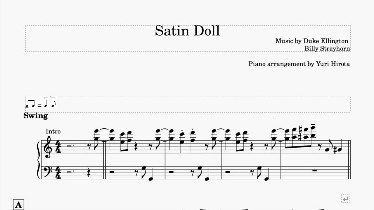 Satin Doll (楽譜です) - YouTube