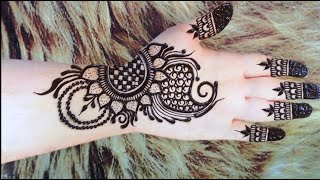 Big Flower Mehndi Design Front Hand - Floral Grid Mehndi Design - Gulf Style Mehndi Design 2021