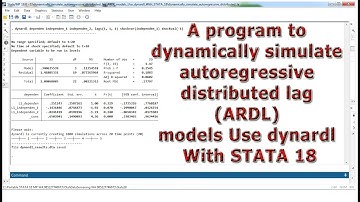 dynamically simulate autoregressive distributed lag (ARDL) models Use dynardl With STATA