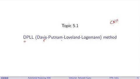 Lecture 10-1 DPLL (Lecture 5 in CS433)