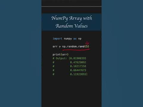 NumPy Array with Random Values | Python Tip - YouTube image.