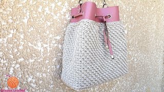 كروشيه شنطة بخيط المكرمية المصري (موديل 2 الجزء الثاني) - Crochet bag tutorial with basket stitch