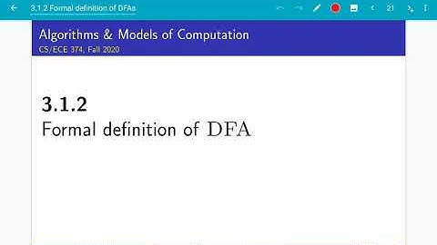 UIUC CS 374 FA 20: 3.1.2. Formal definition of DFAs