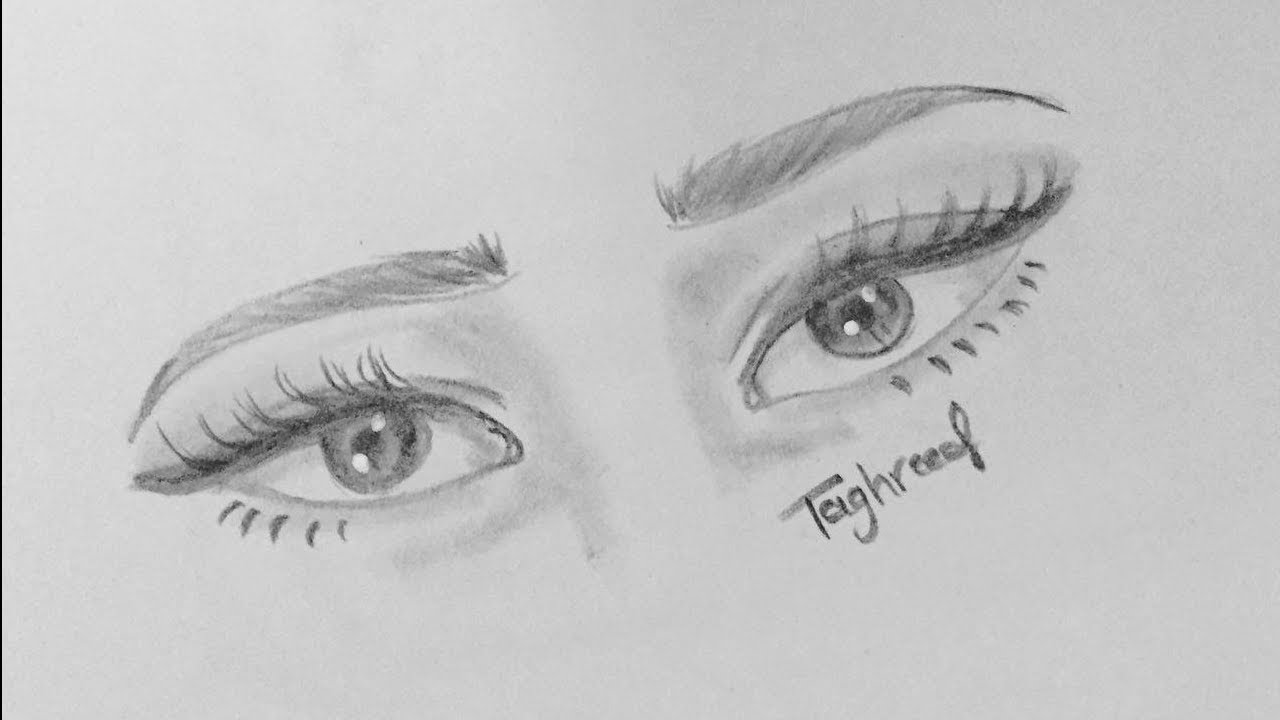 How To Draw A Cute Eyes Easy Easy Pencil Drawing