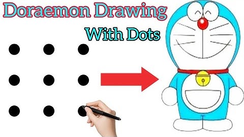 How To Draw Doraemon | 3×3 Dots Turn Into Doraemon Drawing | Doraemon Drawing