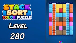Stack Sort Color Puzzle Level 280 Walkthrough