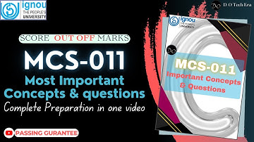 Complete Preparation of MCS-011 | MCS-011 Important Questions & Concepts | IMP